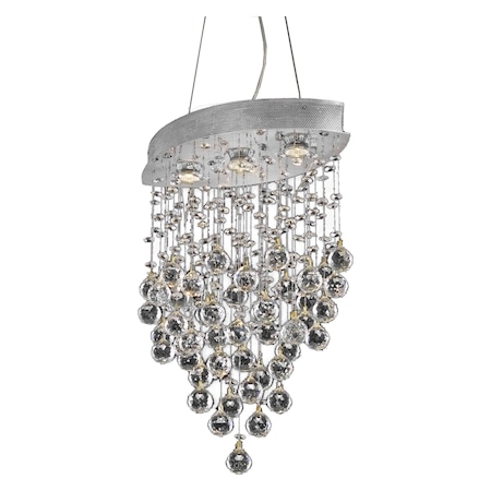 Elegant Furniture Galaxy 3 Light Chrome Pendant Clear Royal Cut Crystal